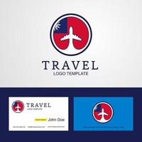 resa taiwan kreativ cirkel flagga logotyp och företag kort design vektor