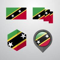 helgon kitts och nevis flagga design uppsättning vektor