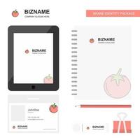 tomate business logo tab app tagebuch pvc mitarbeiterkarte und usb marke stationäre paketdesign vektorvorlage vektor