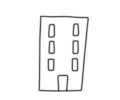klotter hus ikon isolerat på vit. rolig vektor linje illustration i barnslig stil