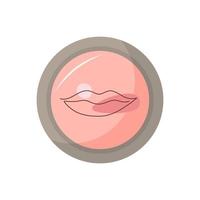 rosafarbener Lippenbalsam in einer runden Verpackung. Vektor-Illustration vektor