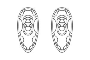 Snöskor i de stil av linje konst. vektor illustration
