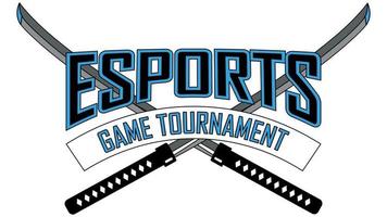 e-sport spel turnering logotyp med katanas. vektor