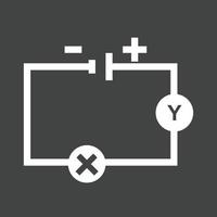 krets glyf inverterad ikon vektor
