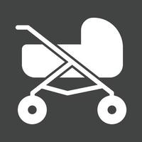 invertiertes Symbol für Kinderwagen-Glyphe vektor