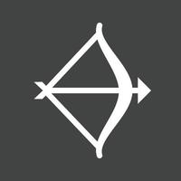 Bogenschießen Glyphe umgekehrtes Symbol vektor
