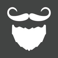 Bart und Schnurrbart i Glyphe umgekehrtes Symbol vektor