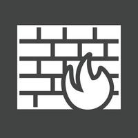 Firewall-Glyphe invertiertes Symbol vektor