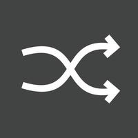 Umgekehrtes Symbol für Shuffle-Glyphe vektor