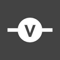 Voltmeter-Glyphe invertiertes Symbol vektor
