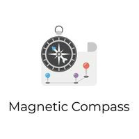 trendiger Magnetkompass vektor
