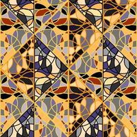 abstraktes Mosaik aus Linien nahtloses Muster. dekoratives symmetrisches Endlosornament. vektor