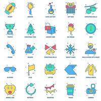 25 Business Concept Mix Flat Color Icon Set vektor