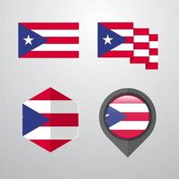 puerto rico flag design set vektor