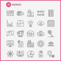Business-Line-Icon für Web-Print und mobiles Uxui-Kit wie Business-Dollar-Online-Zahlungsdatei Business Office Business-Piktogramm-Pack-Vektor vektor