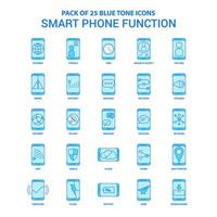 Smartphone-Funktionen Blauton-Icon-Pack 25 Icon-Sets vektor