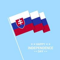 slovakia oberoende dag typografisk design med flagga vektor
