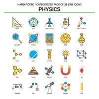 Physik flache Linie Icon-Set Business-Konzept-Icons-Design vektor