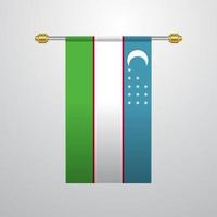 uzbekistan hängande flagga vektor