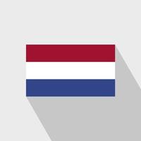 Niederlande Flagge langer Schatten Designvektor vektor