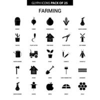 jordbruk glyf vektor ikon uppsättning