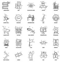 25 Business-Konzept-Mix-Linie-Icon-Set vektor