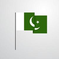 Pakistan wehende Flagge Designvektor vektor