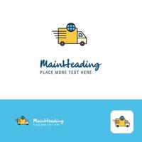 kreatives transportlogodesign flacher farblogoplatz für tagline-vektorillustration vektor