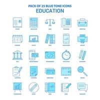 Bildungs-Blauton-Icon-Pack 25 Icon-Sets vektor