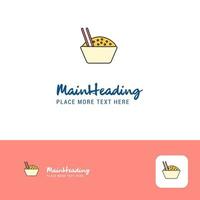 kreatives essen schüssel logo design flacher farblogoplatz für tagline-vektorillustration vektor