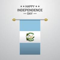 guatemala unabhängigkeitstag hängender flaggenhintergrund vektor
