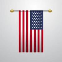 hängende flagge der vereinigten staaten von amerika vektor