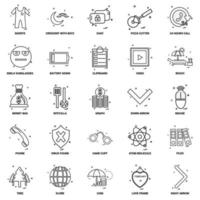 25 Business-Konzept-Mix-Linie-Icon-Set vektor