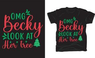bäst jul t-shirt design för Lycklig jul. vektor