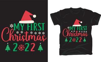 bäst jul t-shirt design för Lycklig jul. vektor
