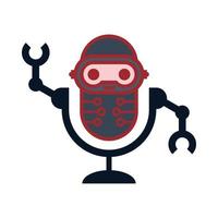 mic eller podcast robot logotyp design mall vektor
