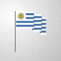 uruguay wehende flagge kreativer hintergrund vektor