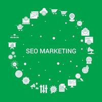 SEO-Marketing-Icon-Set Infografik-Vektorvorlage vektor