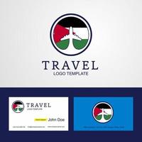 reise jordanien kreatives kreisflaggenlogo und visitenkartendesign vektor