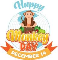 Monkey Day Text für Banner- oder Posterdesign vektor