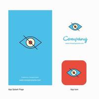 Auge Firmenlogo App-Symbol und Splash-Page-Design kreative Business-App-Designelemente vektor