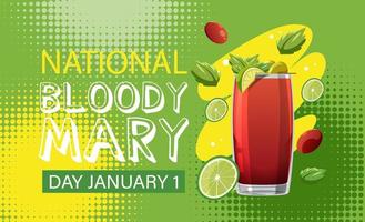 National Bloody Mary Day Banner-Design vektor