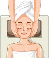 kvinna får ansiktsbehandling massage spa vektor