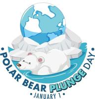 Symbol für Eisbärentauchtag Januar vektor