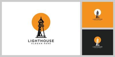 minimalistisches abstraktes Leuchtturm-Logo-Design vektor