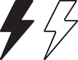 Blitz-Icon-Set. Blitzsymbole. Flash-Icons-Sammlung. Bolzen-Logo. elektrische symbole. Symbole für elektrische Blitze. Blitzlichtzeichen vektor