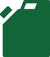 Symbol für grüne Kraftstoffdose. grünes Kraftstoffkanister-Flachvektorsymbol. grüner Kraftstoffkanister mit einem Biokraftstoff-Symbol. Kanister Benzin. Militärstil aus grünem Metall vektor