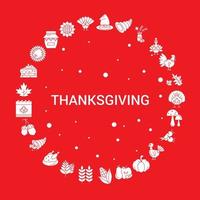 Thanksgiving-Icon-Set Infografik-Vektor-Vorlage vektor