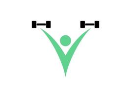 Gym logotyp platt design vektor illustration