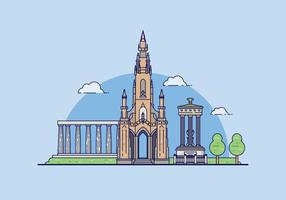 Edinburgh Landmark Illustration vektor